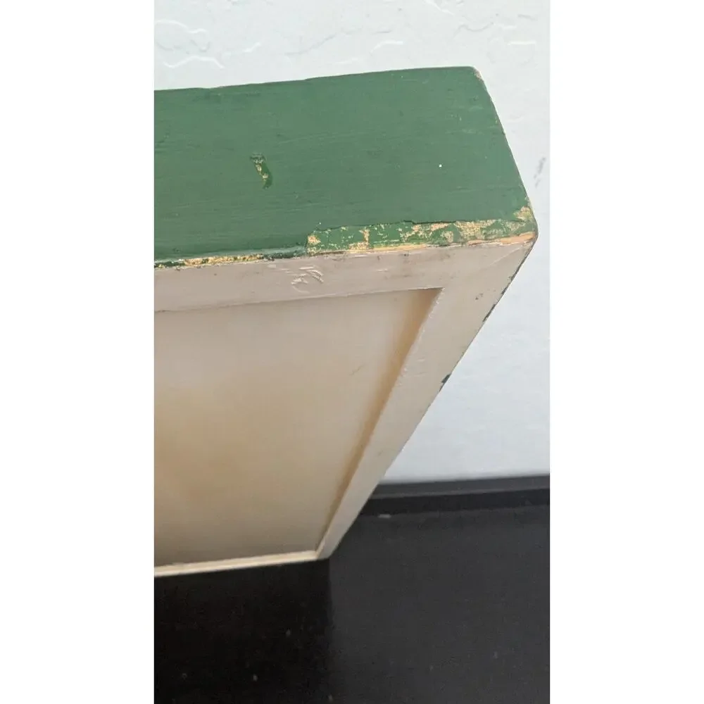 Artist Cynthia Carey - TRAY CHIC 1995 Laquered Wood Tray Green Festive Ladies